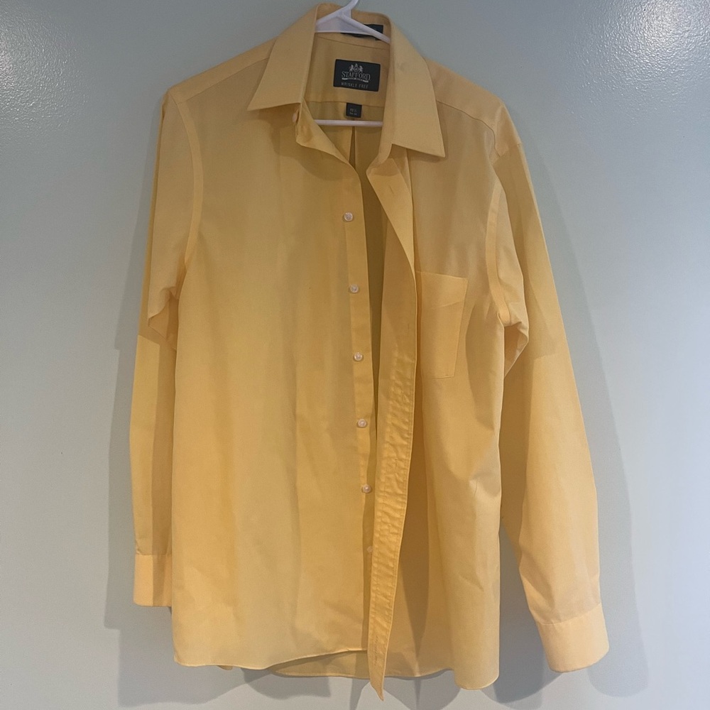 Yellow button down dress shirt men’s